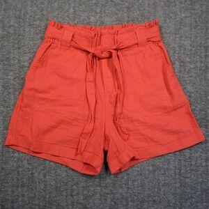 Orange Creek Paperbag Shorts Womens M Linen High Rise Elastic Belt Beach Summer